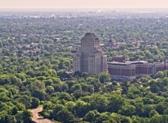 st louis drone photograph of Chase Park Plaza